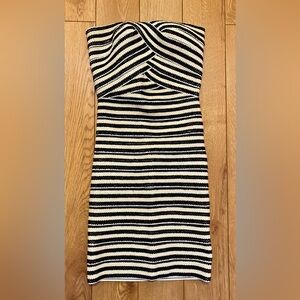 Pleasure Doing Business Black-and-White Strapless Dress – Size Small